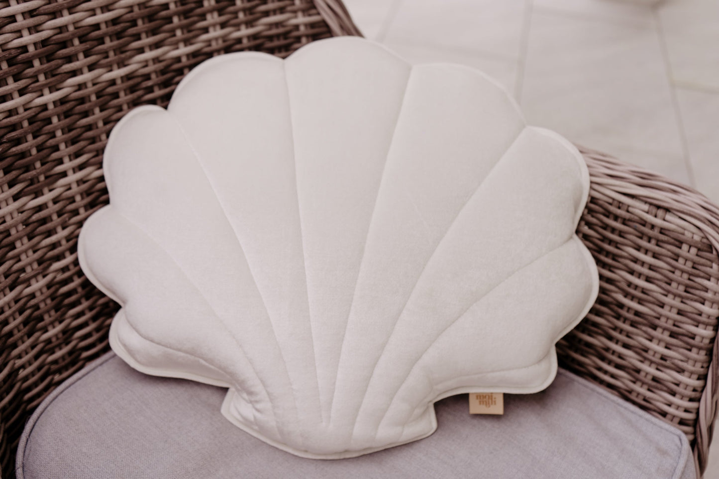 Velvet “White Pearl” Shell Pillow