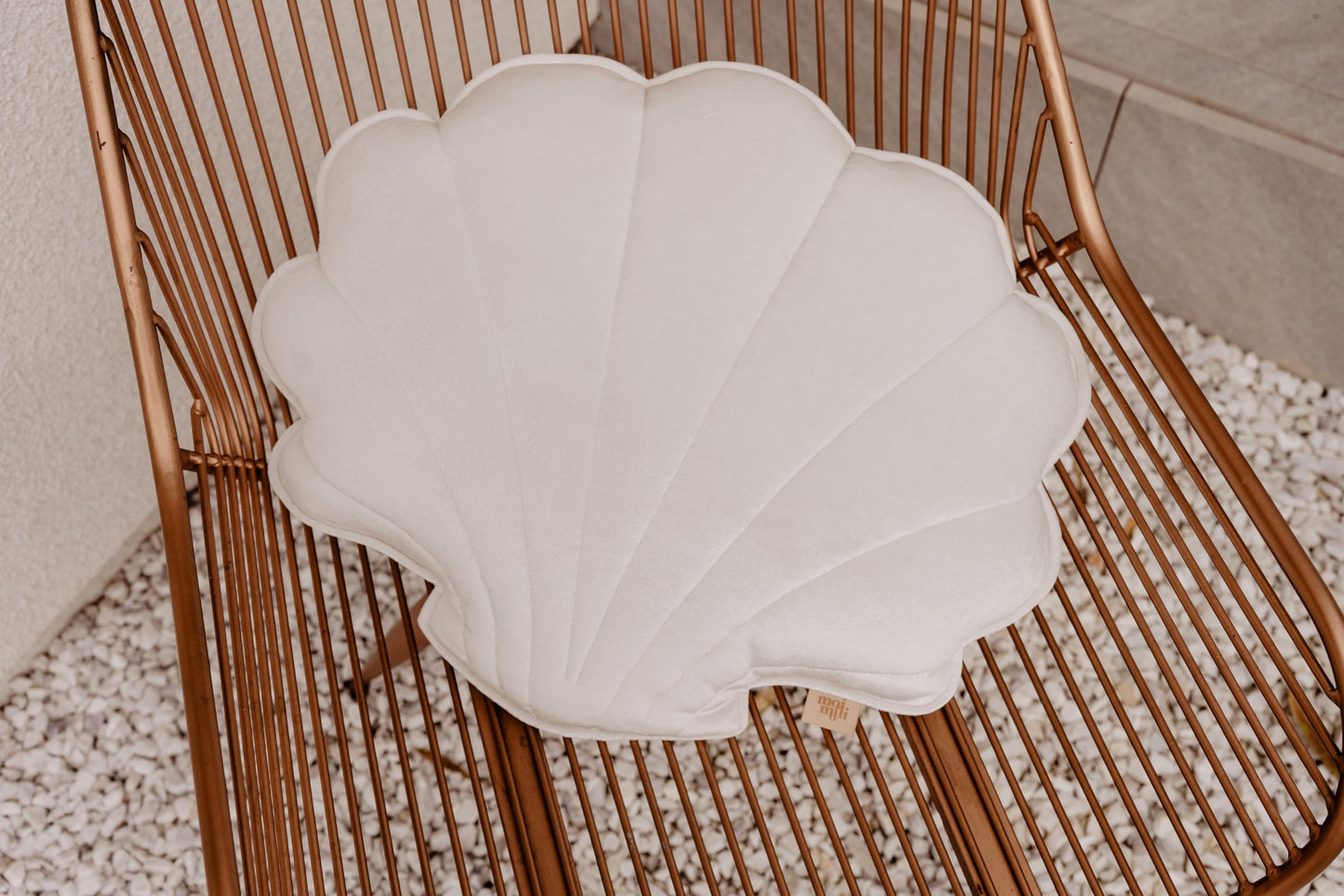 Velvet “White Pearl” Shell Pillow
