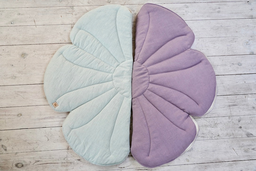 Linen "Mint" Flower Mat