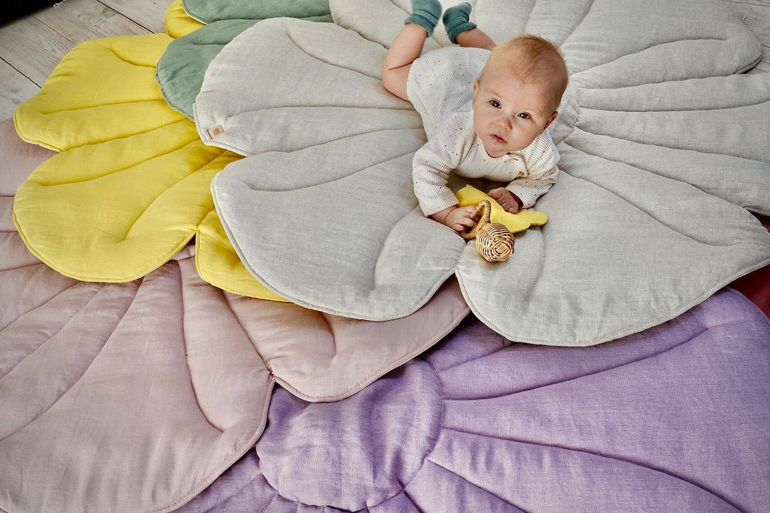 Linen "Lavender" Flower Mat