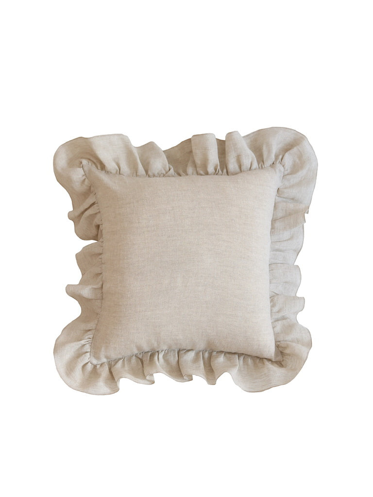 Linen “Sand” Pillow with Frill