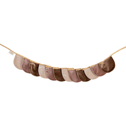 Velvet “Beige Pearl” Garland with Half Moons