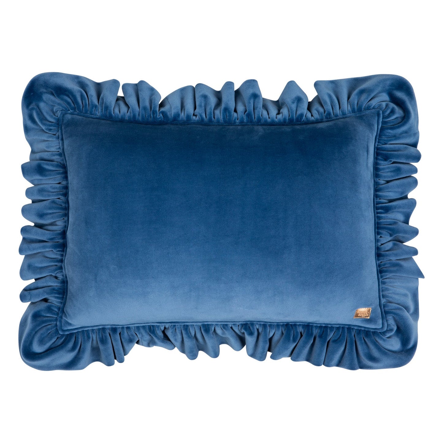 Soft Velvet “Sapphire” Pillow with Frill