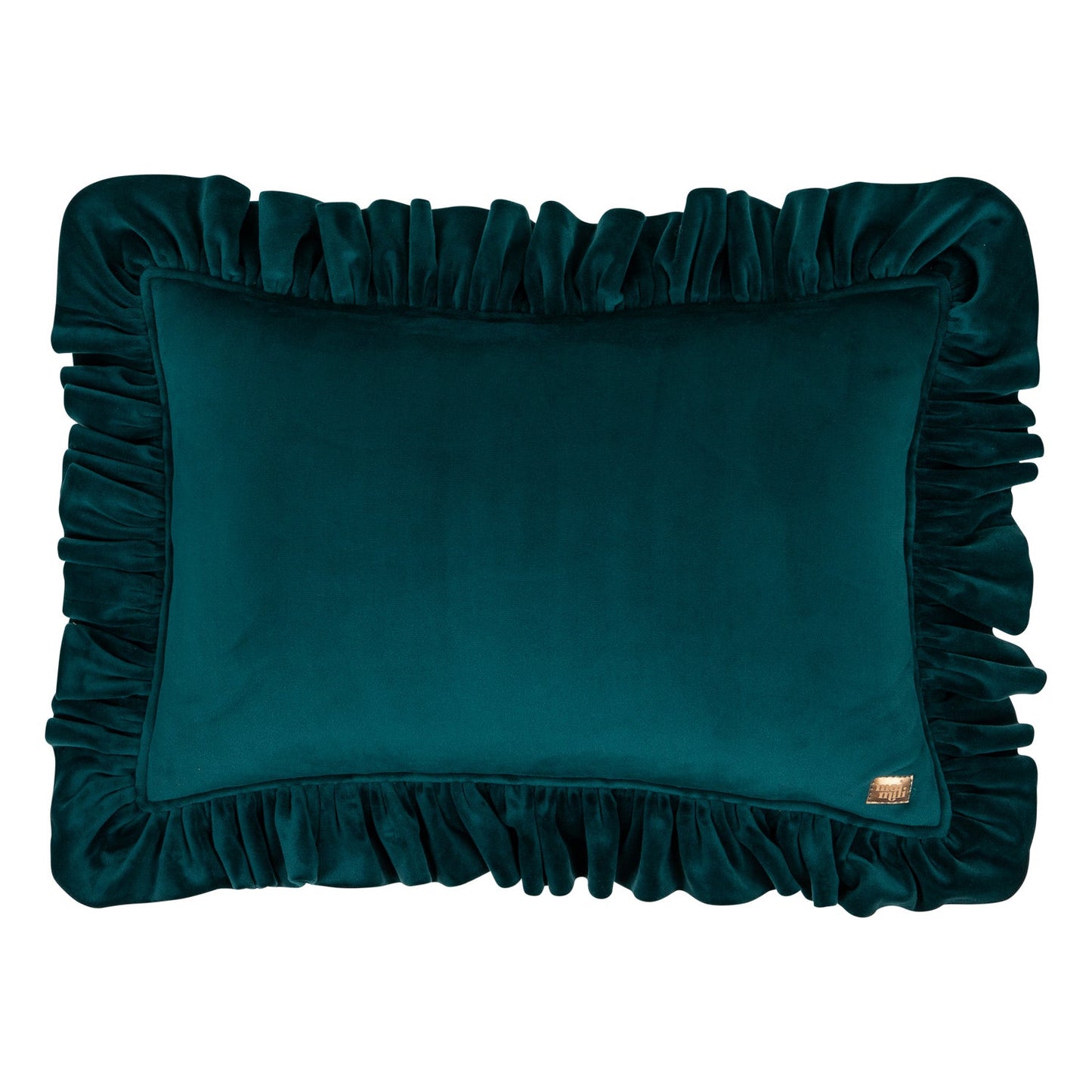 Soft Velvet “Emerald” Pillow with Frill