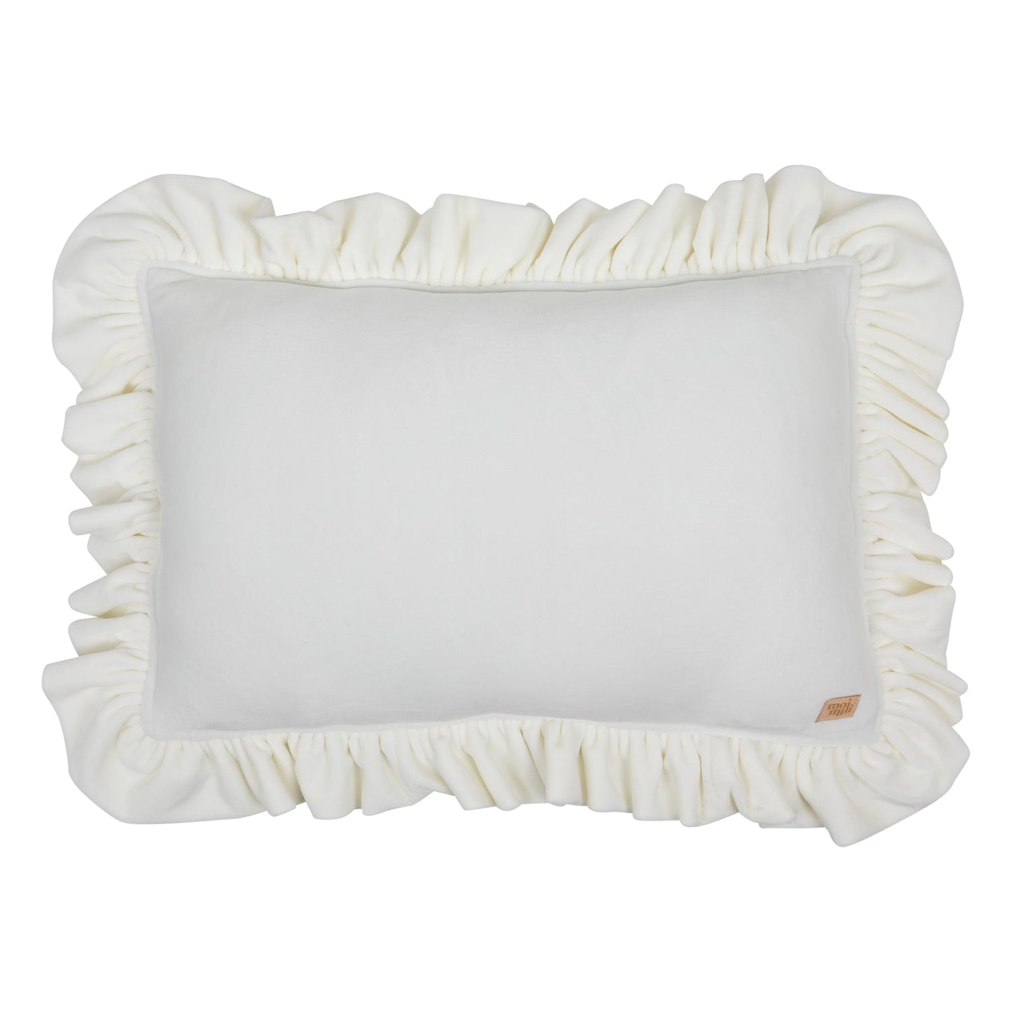 Soft Velvet “White” Pillow with Frill