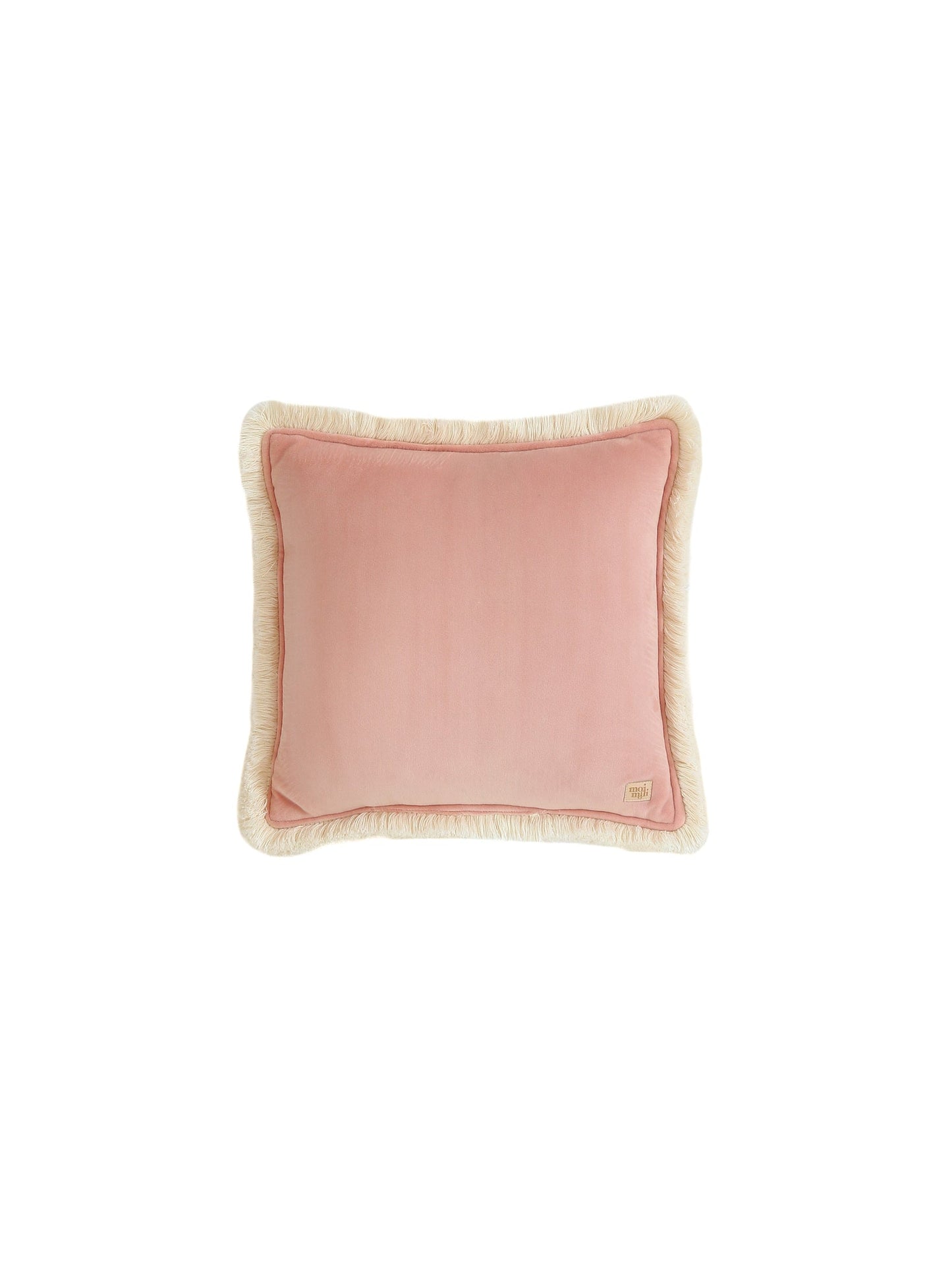 Soft Velvet "Apricot" Pillow with Fringe
