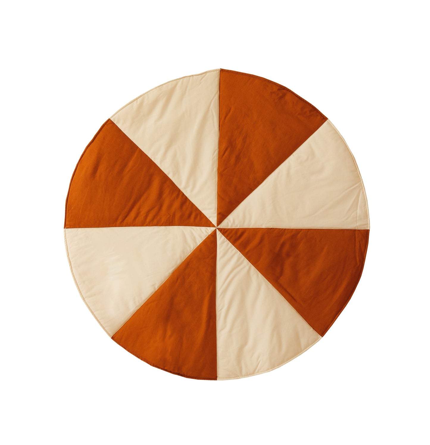 Linen “Caramel Candy” Round Patchwork Mat