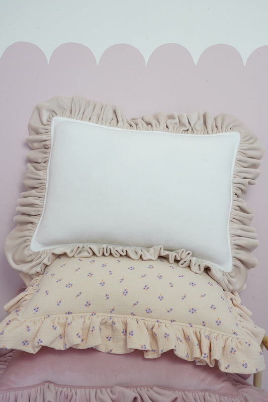 Soft Velvet "Caffé latte"  Pillow with Frill