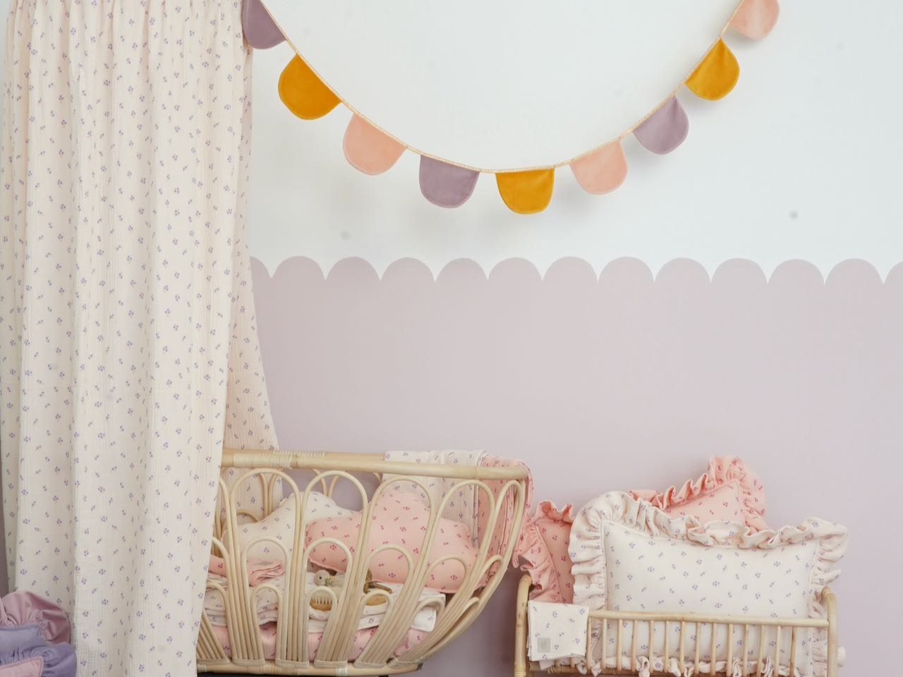 Velvet "Rainbow" Decorative garland with Half Moons