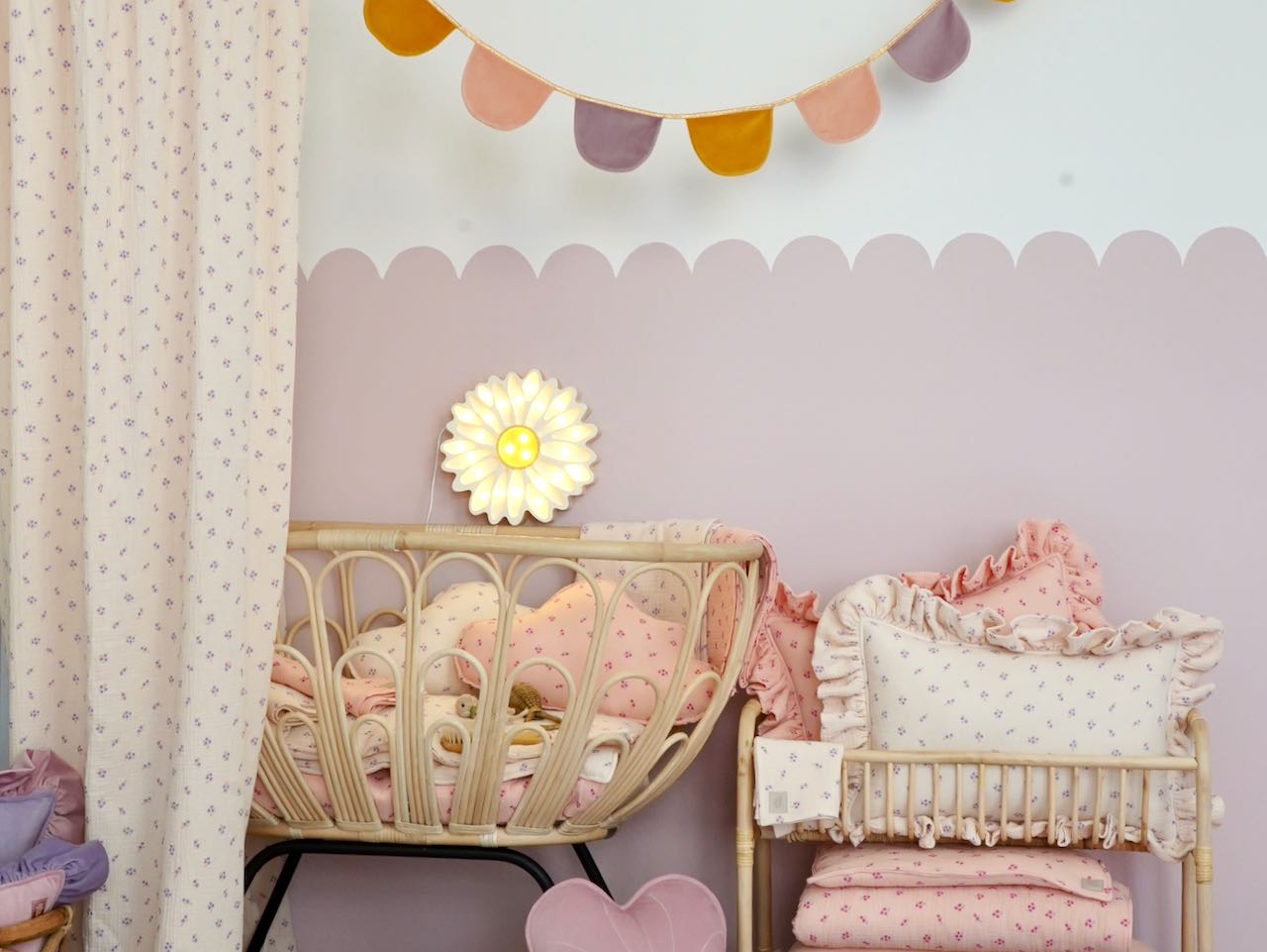 Velvet "Rainbow" Decorative garland with Half Moons