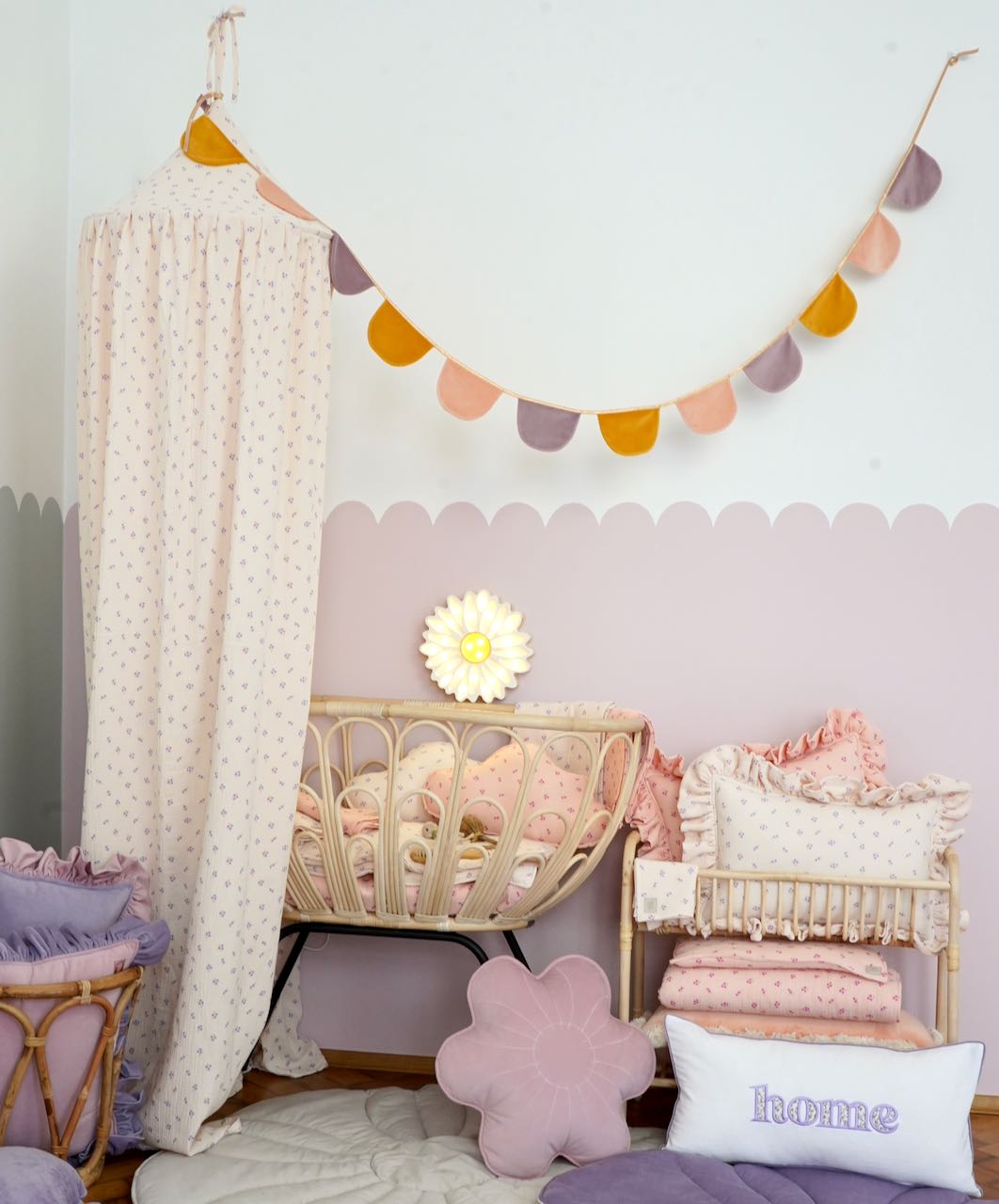Velvet "Rainbow" Decorative garland with Half Moons