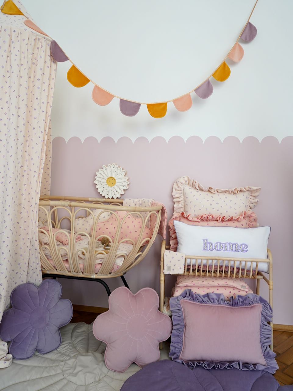 Velvet "Rainbow" Decorative garland with Half Moons