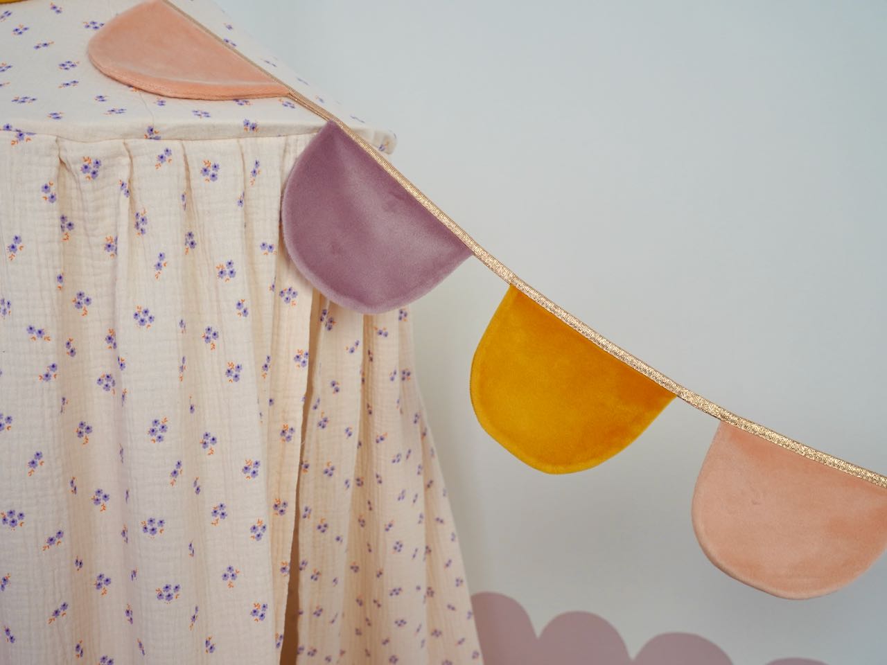 Velvet "Rainbow" Decorative garland with Half Moons