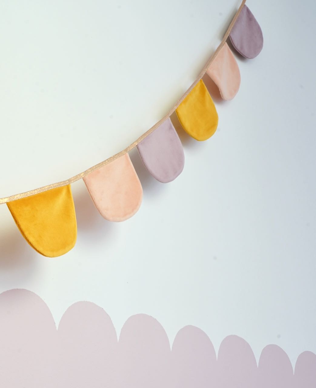 Velvet "Rainbow" Decorative garland with Half Moons