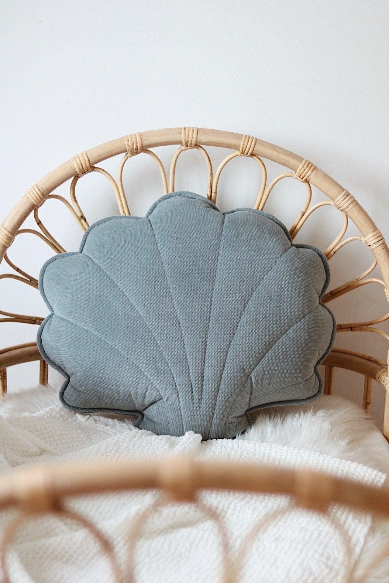 “Grey Mint” Velvet Shell Cushion - Moi Mili