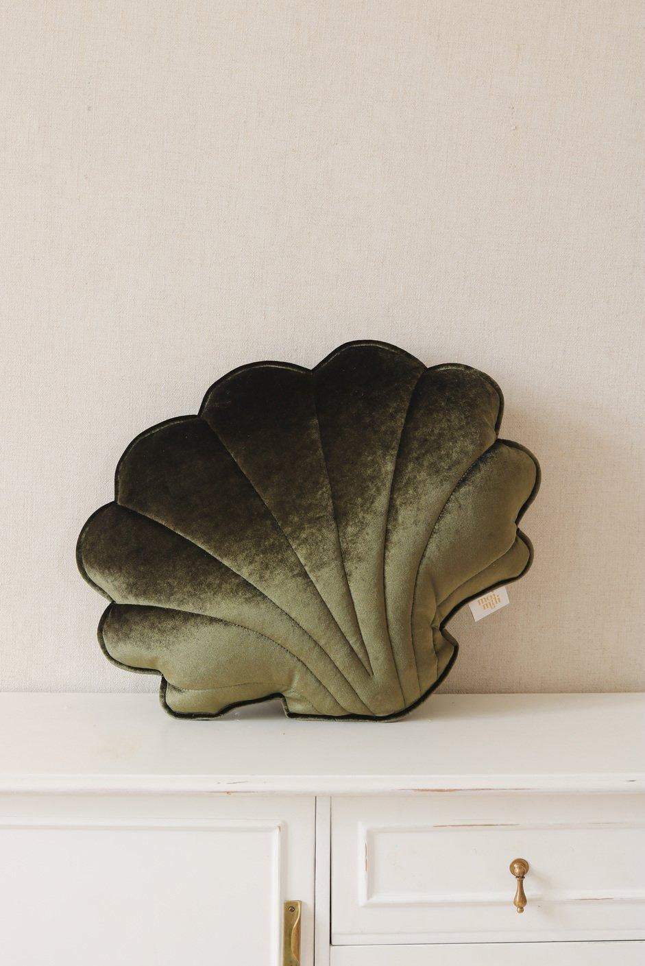 “Khaki Pearl” Velvet Shell Cushion - Moi Mili