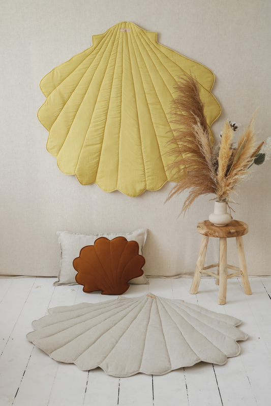 Linen “Honey” Shell Mat