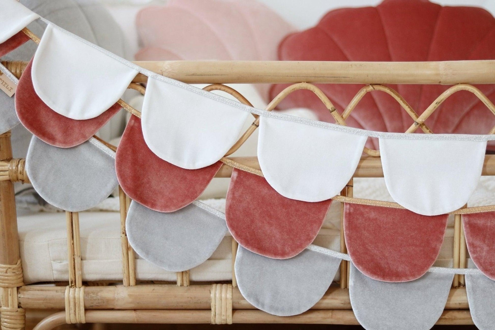 “Marsala Pearl” Velvet Garland with Half Moons