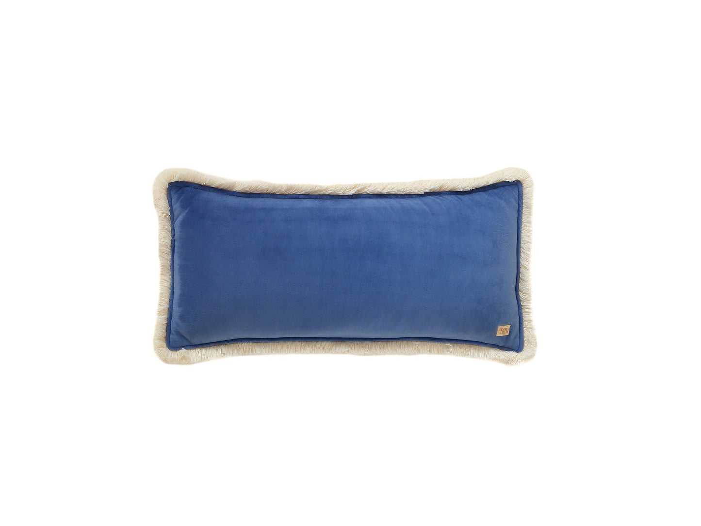 Soft Velvet "Sapphire" Bolster Pillow with Fringe