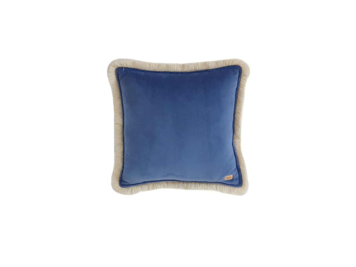 Soft Velvet "Sapphire" Pillow with Fringe
