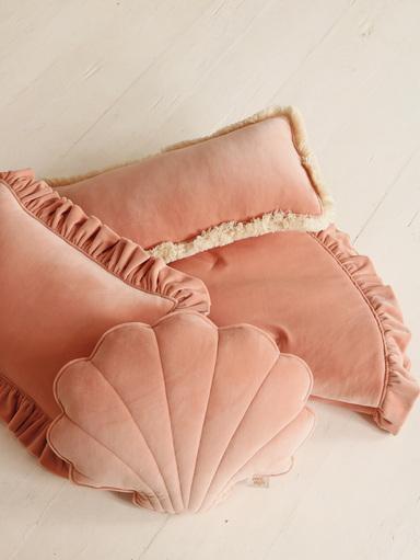 Soft Velvet Cushion with Frill “Apricot” - Moi Mili