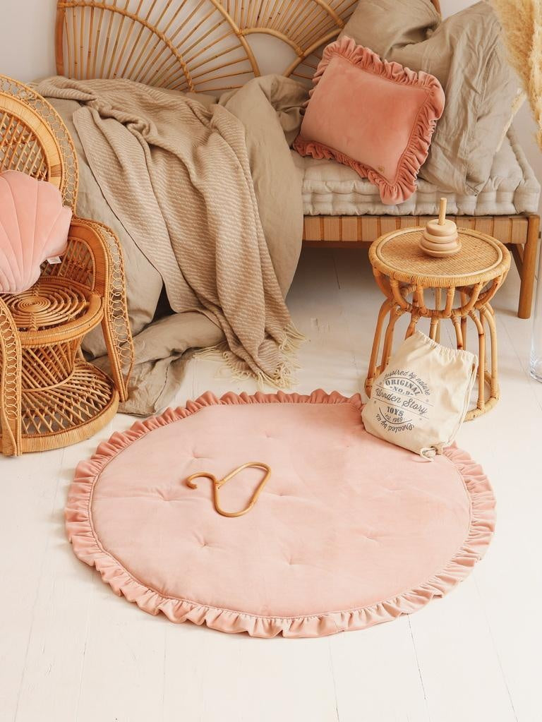 Soft Velvet Shell Cushion “Apricot” - Moi Mili